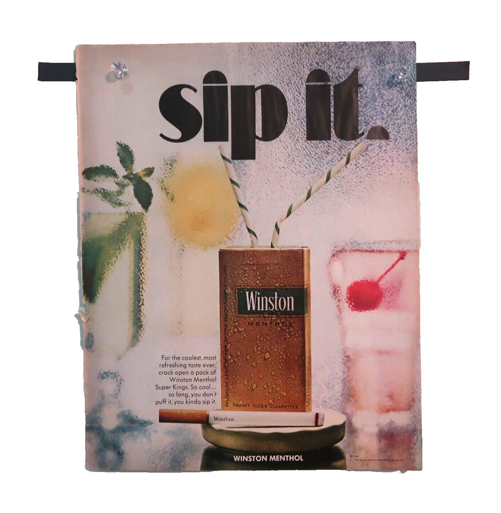 Vintage Magazine Advertisement Winston Menthol Cigarettes 1960s 11x13
